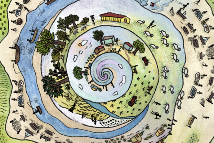 Concepts illustration of democratic confederalism by Deepika Nandan.